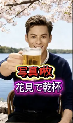 花見で乾杯