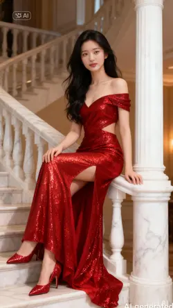 Red dress photo 