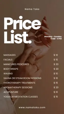 story : pricelist