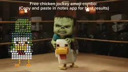 Chicken jockey text