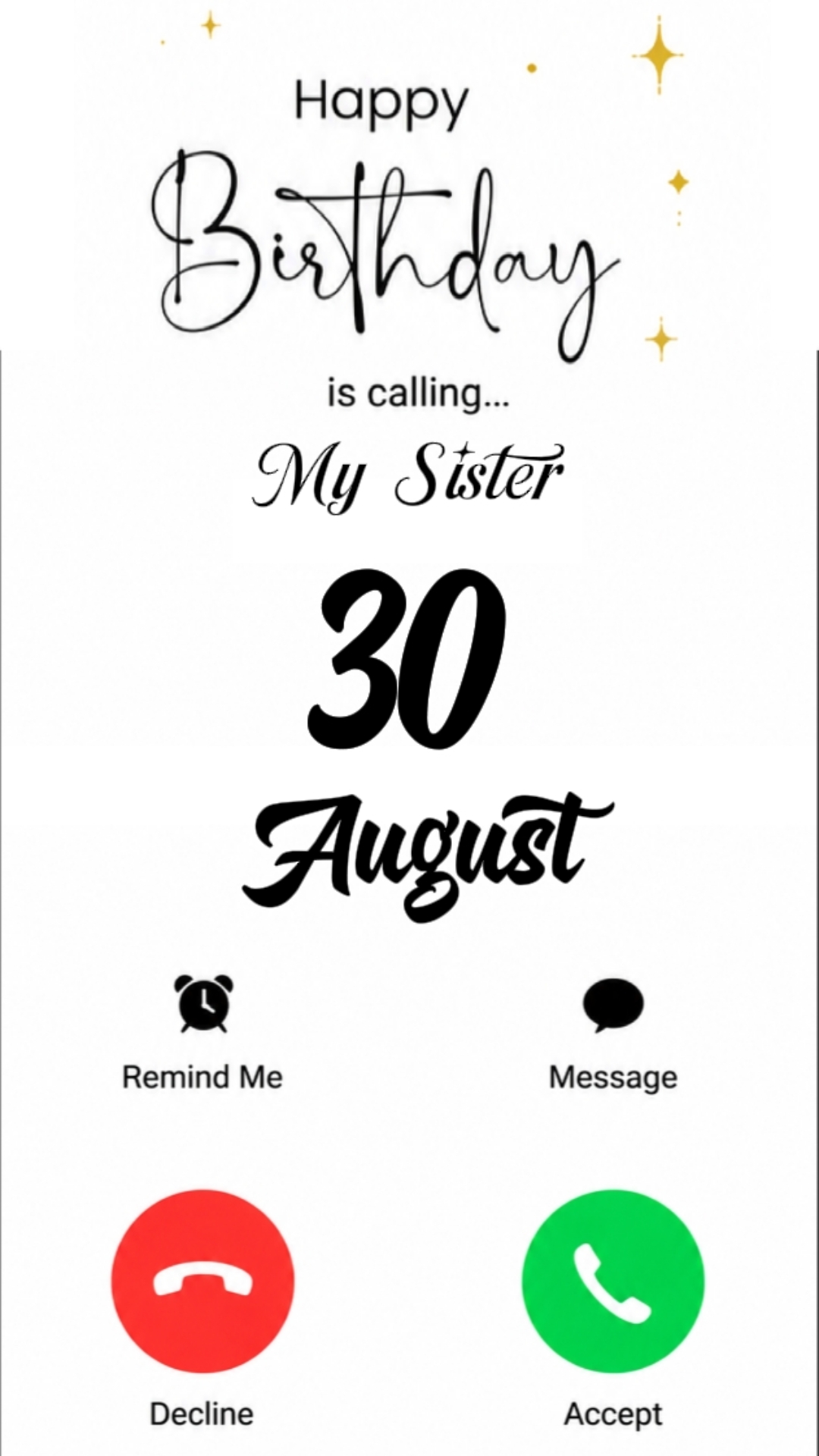 HBD SISTER 30 AUGUST