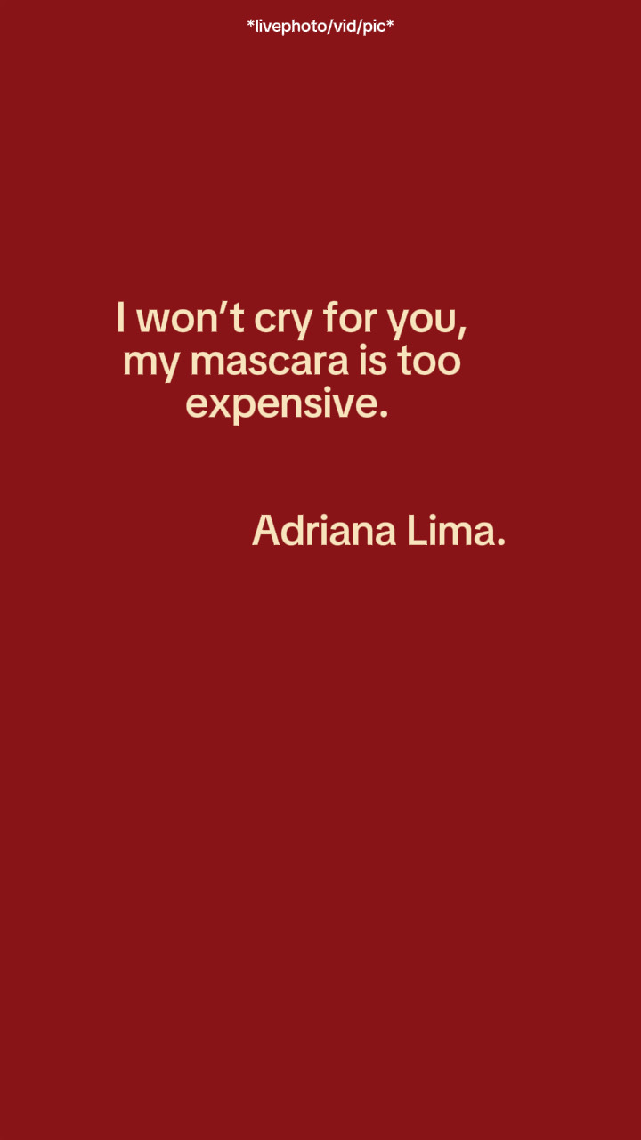 I won’t cry for you,