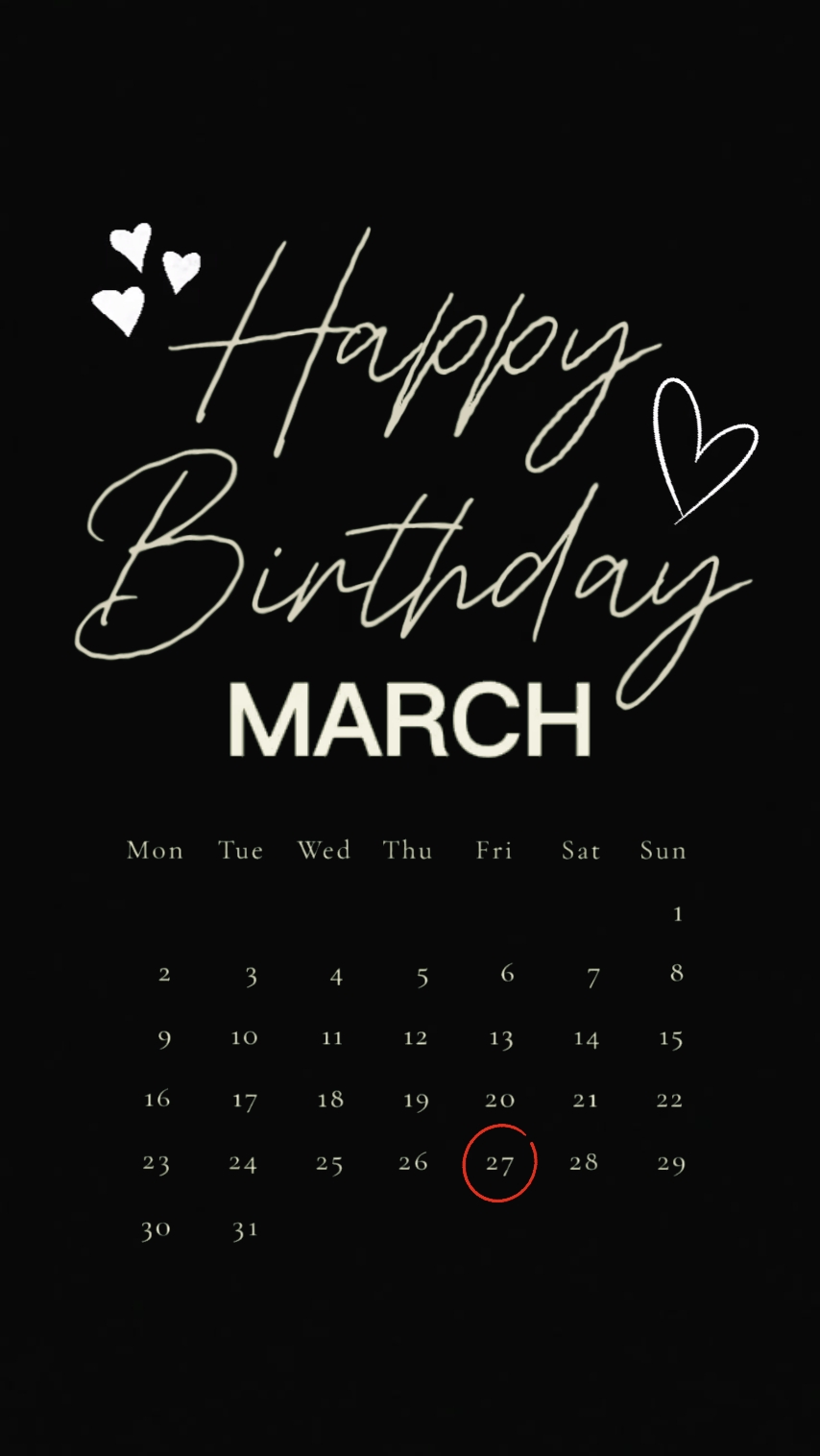 March 27 Birthday