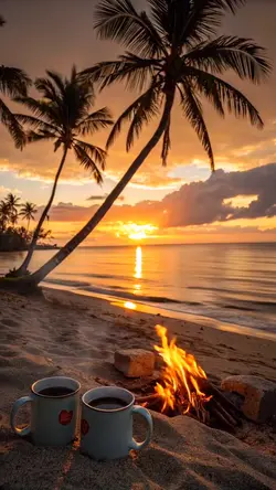 Beach campfire
