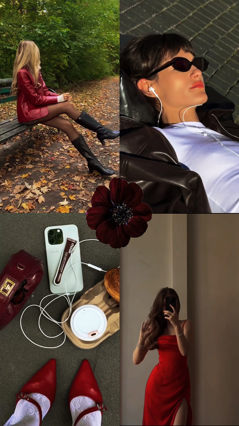 4 grid with flower