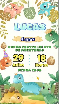 Convite Dinossauro 