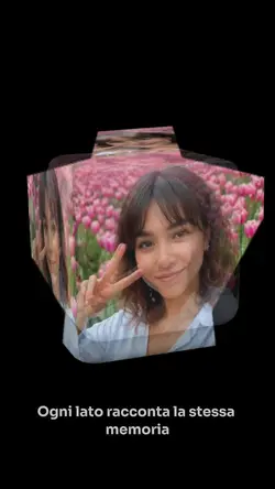 Ricordi che ruotano in un cubo 3D