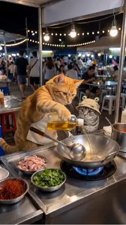 Cat fast cooking 😄