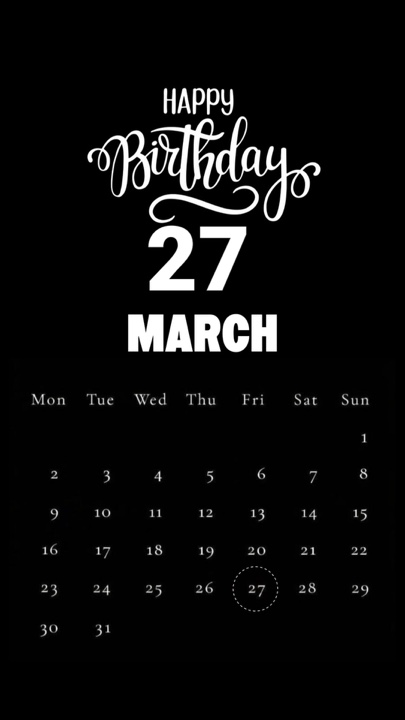 Selamat ulang tahun 27 MARET 2026