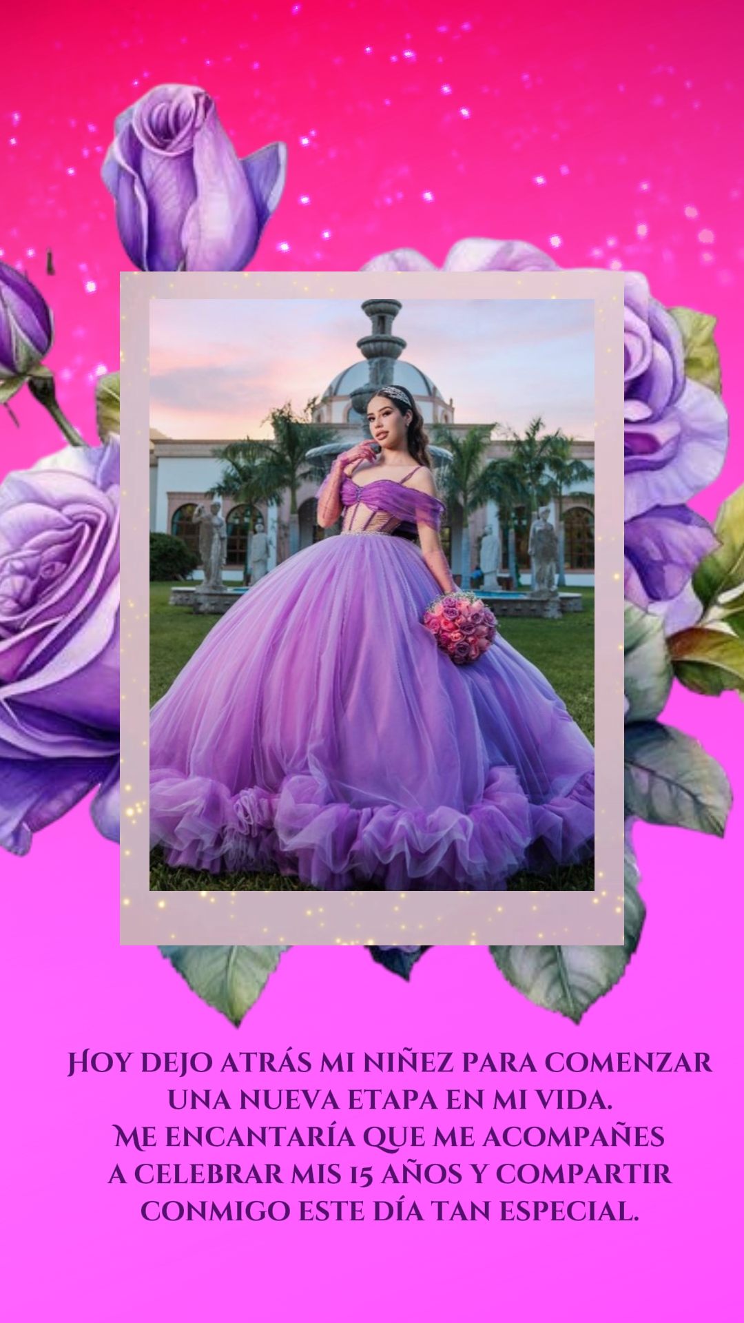 Invitación 15 morado