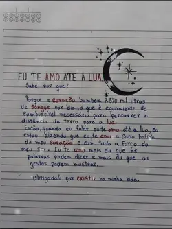 Eu te amo até a lua.