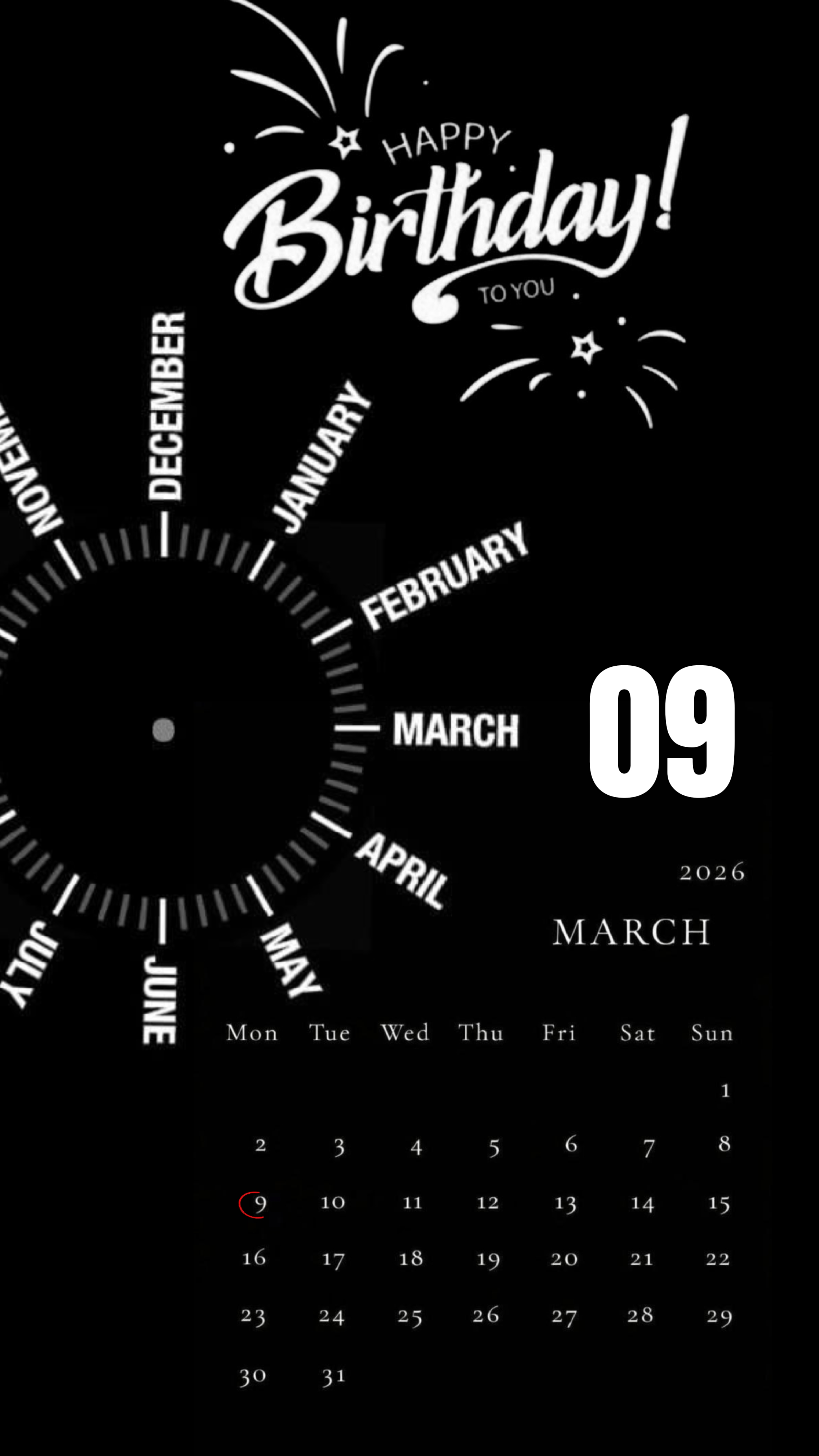 FELIZ CUMPLEAÑOS 09 DE MARZO
