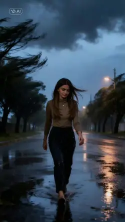 walk in rain night 