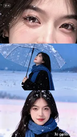 AI ghép ảnh tuyết 