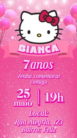 Convite Hello Kitty