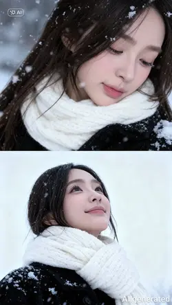 AI ghép ảnh tuyết