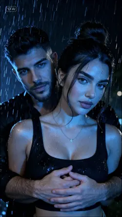 Rain couple photo