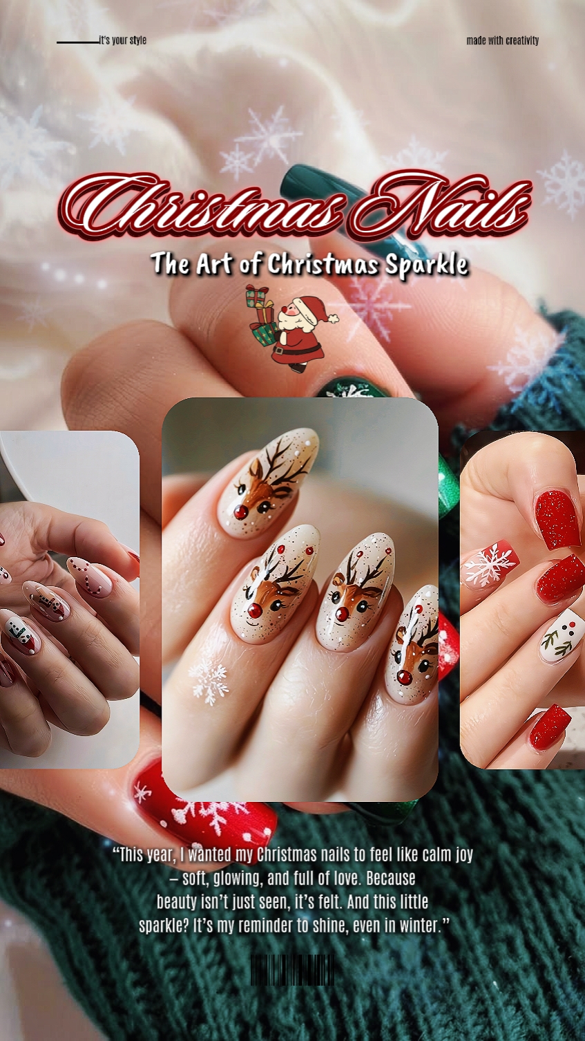 Unhas de natal arte