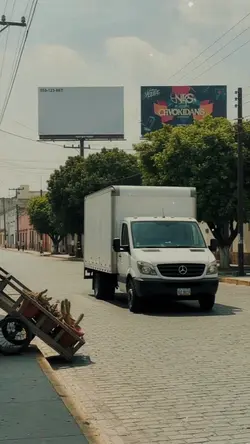 Auto en la ciudad: anuncio atmosférico