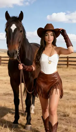 vaqueira com cavalo