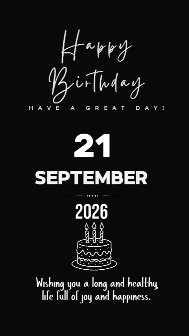 hbd 21 sptember 2026