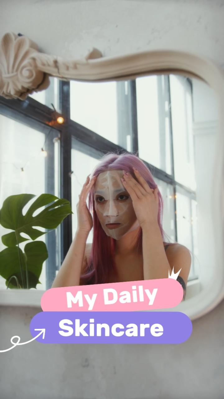 스킨케어 단계 제품 디스플레이 틱톡 스타일