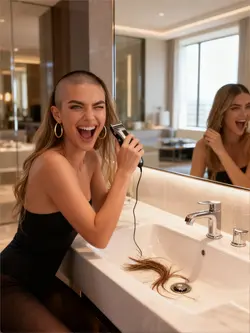 Prank shaved hair
