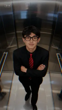 AI cowok di lift 