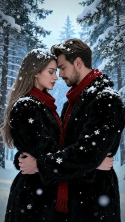 couple snow portrait