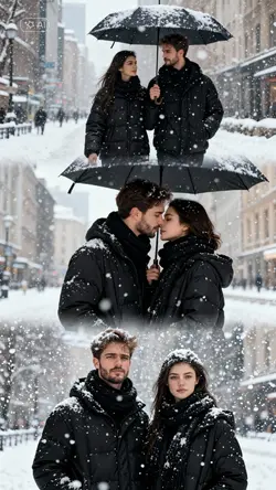 city snow couple AI 