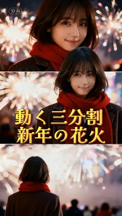 動く三分割 花火