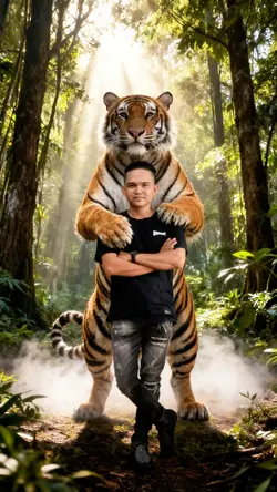dipeluk harimau