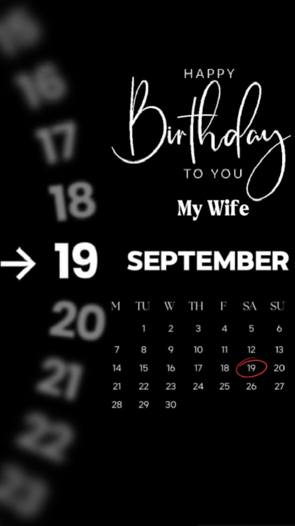 HBD MINHA ESPOSA 19 DE SETEMBRO