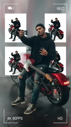 Nocny pokaz stylu na motocyklu