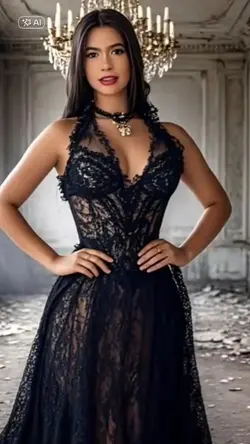 Vestido renda preto