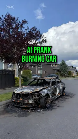 burning car prank