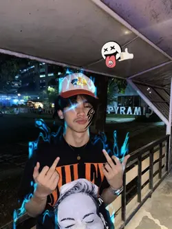 efek tepi api biru