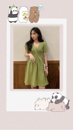 Vestido de punto con cuello en v