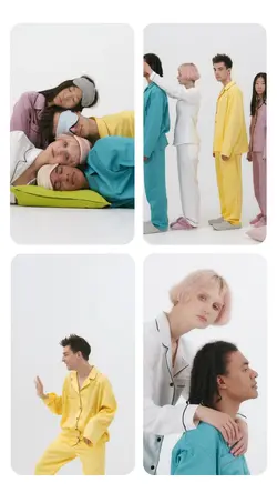 Exhibición de productos de pijamas en estilo TikTok de galería múltiple
