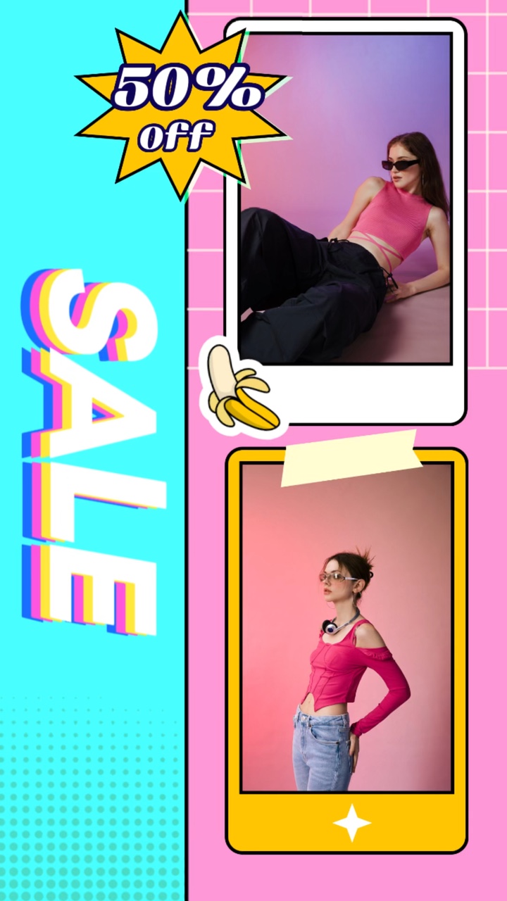 Promosi Gaya Pop Warna untuk Pakaian Wanita