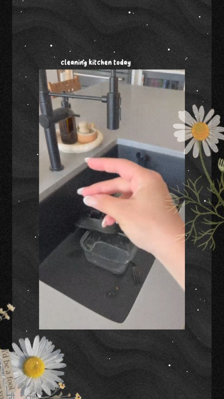 cleaning kitchen