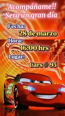 Invitación Rayo Cars