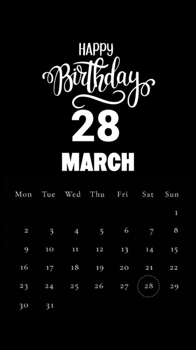 Selamat ulang tahun 28 MARET 2026