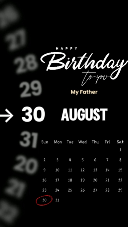 Hbd Vater 30 august 