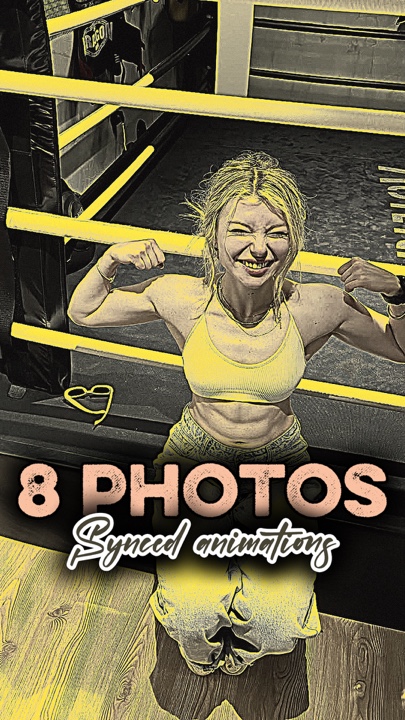 8 fotos de gimnasio, corte F