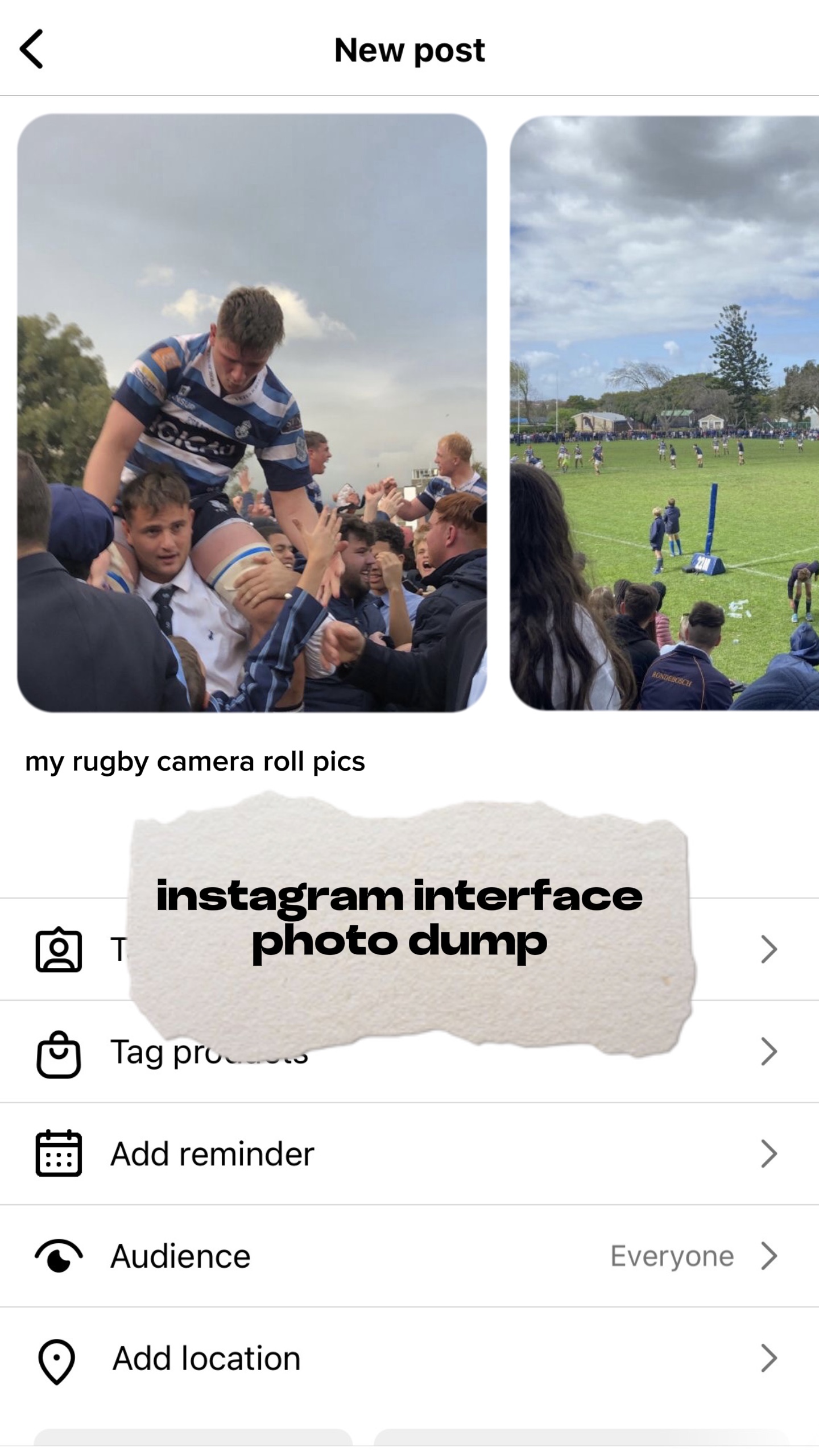 Carrete de cámara de rugby