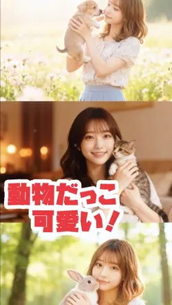 赤ちゃん動物を抱っこ✨✨