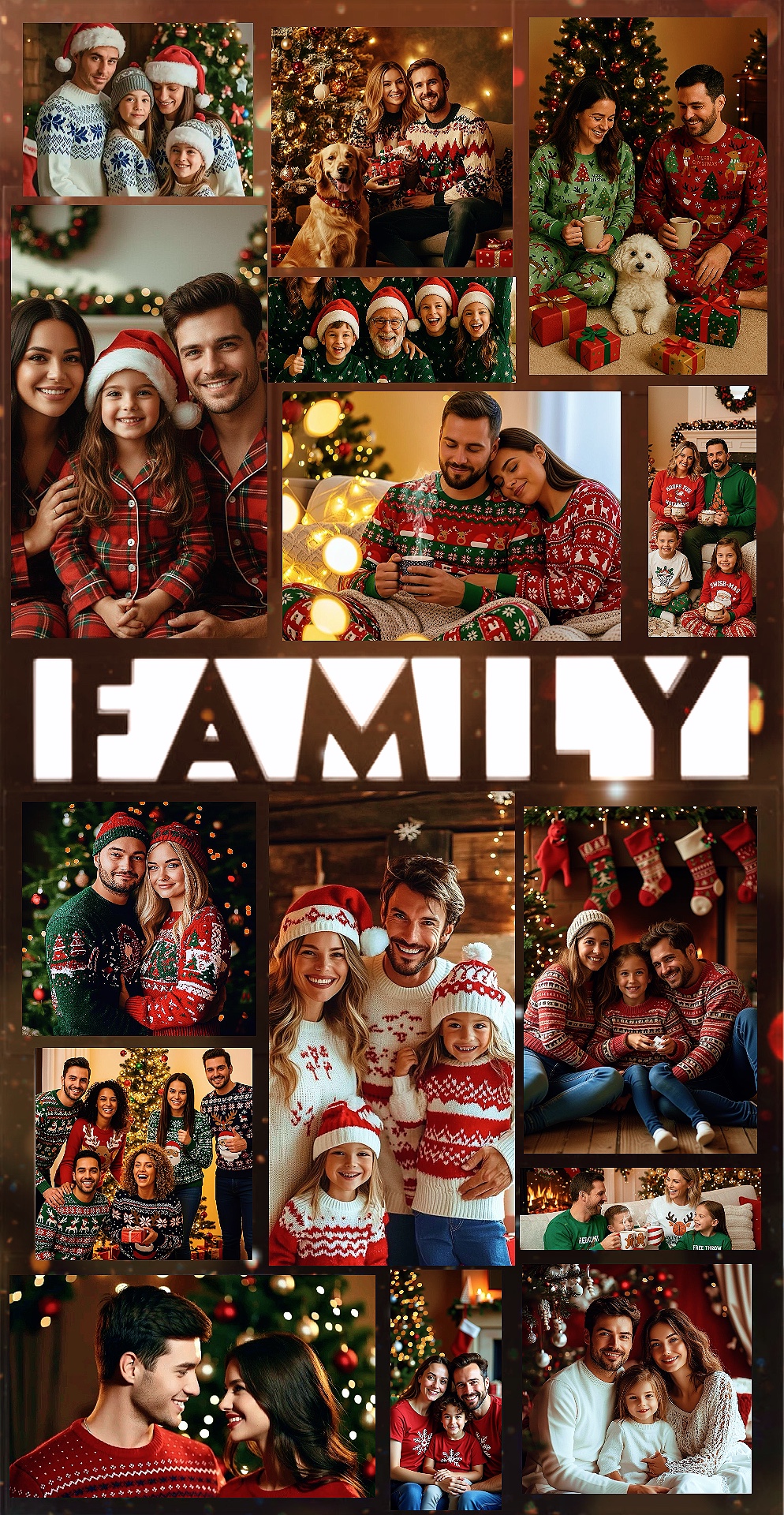 Colagem De Natal Em Família