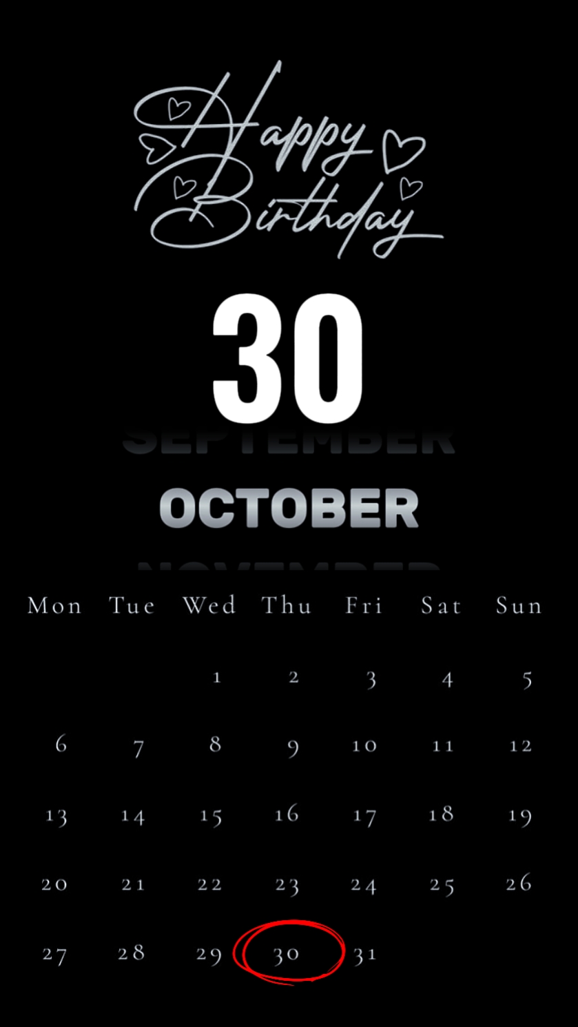 HBD 30 OCTOBER