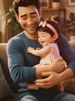 papa baby kiss
